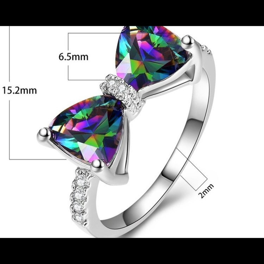 Multicolored bow ring